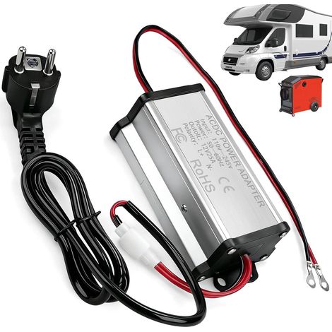 230V à 12V Adaptateur Alimentation, Transfo pour Chauffage Diesel Tout-en-Un 5 KW/8 KW, Convertisseur Tension, Transformateur Courant pour Voyage, Caravane, Camping-Car, Garage, Intérieur (1/5)