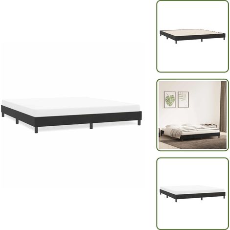 The Living Store Giroletto senza Materasso Nero 180x210 cm in Velluto - Letto con base a doghe