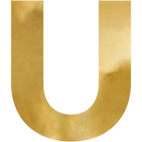 Lettera specchiata ''U'', oro, 52x61 cm (1/3)