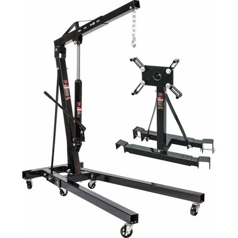 Awtools żuraw warsztatowy 2-tonowy + wózek montażowy 900 kg (1/5)