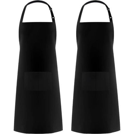 Tablier femme - Tablier de cuisine Mode - Taille ajustable - Usage domestique - Gilet cinq boutons en polyester - Femme - Lavable - Zwart - Taille unique - 1 pièce (1/5)