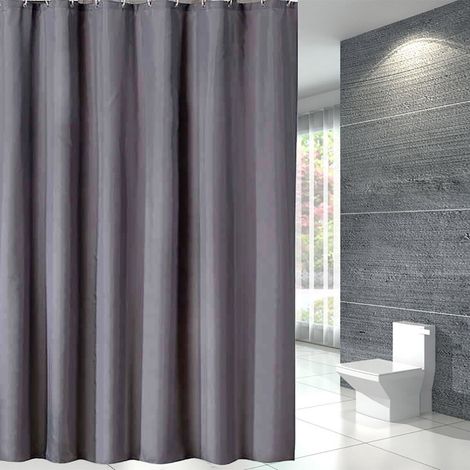 Avtoify Duschvorhang-Angebote, grauer Duschvorhangstoff, einfarbiger, verdickter Polyester-Badezimmertrennvorhang und Türvorhang F