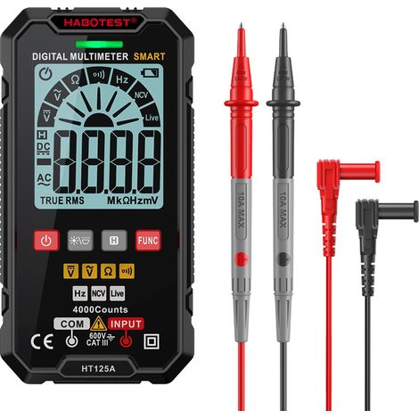Multimètre numérique Smart DC tension ampérométrique outil professionnel ampèremètre multimètres pince Test alimentation accessoire, HT125A (1/5)