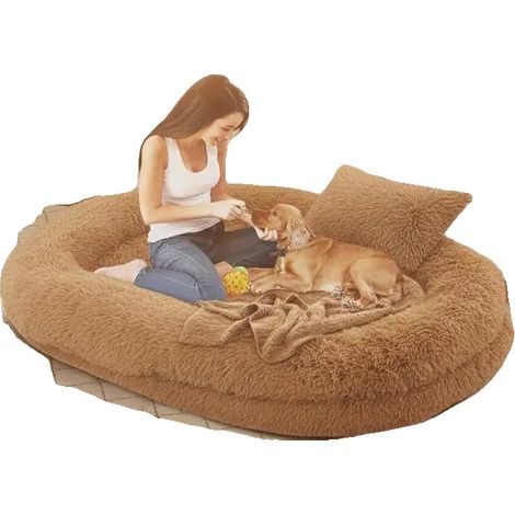 Cama para mascotas, material de algodón suave, diseño lavable a mano, verde militar. (1/2)