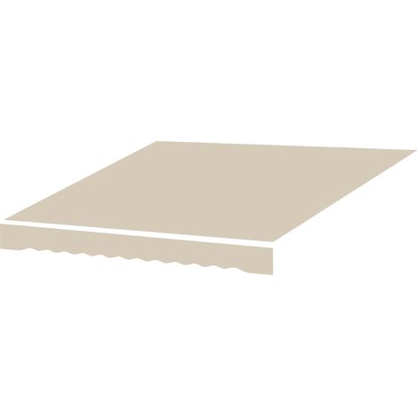 Toile de rechange store banne lambrequin vagues douces polyester haute densité 280 g/m² anti-UV crème 2,82 x 2,4 m