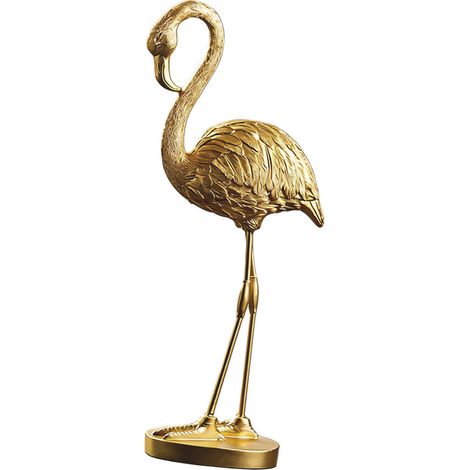 Figurines de flamants roses en résine, Sculpture-incline la tête (1/2)