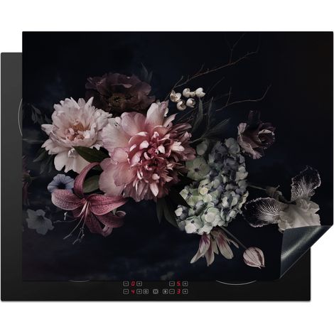 PROTECTION PLAQUE INDUCTION Fleurs - Vintage - Pastel - Rose - Blanc Cuisine Accessoire 65x52 cm (1/5)