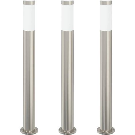 Balizas de luz, 3 unidades, 80 cm, acero inoxidable, IP44 vidaXL
