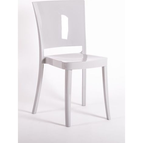 SEDIA POLICARBONATO GRIGIO SILVER EXTRALUCIDO LUCIENNE Opzioni 1° scelta (1/5)