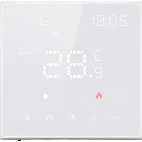 Thermostat connecté maison blanc écran tactile numérique pour maison bureau 100 à 250VAC 16A chauffage sol électrique (1/5)
