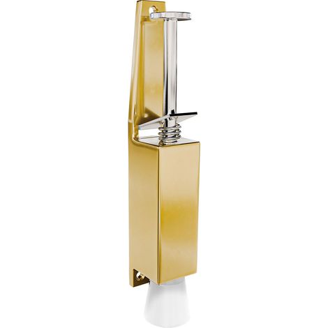 Türfeststeller Bodentürstopper Torstopper weißer Gummi 45mm Hub 165mm Höhe Gold (1/3)