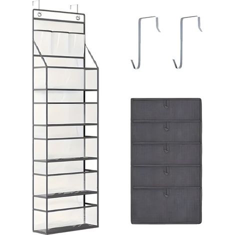 Bag of storage suspended - 5+3 PVC transparent,Pouch transparent to hang the wall, bag of storage transparent for items various in leather with hanger (1/5)