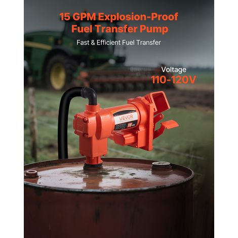 Pompe Transfert Carburant 230 V CA Pompe de Transfert Diesel Électrique 57 L/min, Hauteur d'Aspiration Max 2,4 m, Hauteur de Refoul… (1/5)