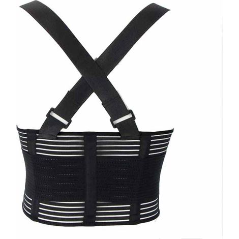 Ceinture lombaire sport respirante avec sangle ajustable, soutien lombaire pour exercices, polyester noir (1/5)