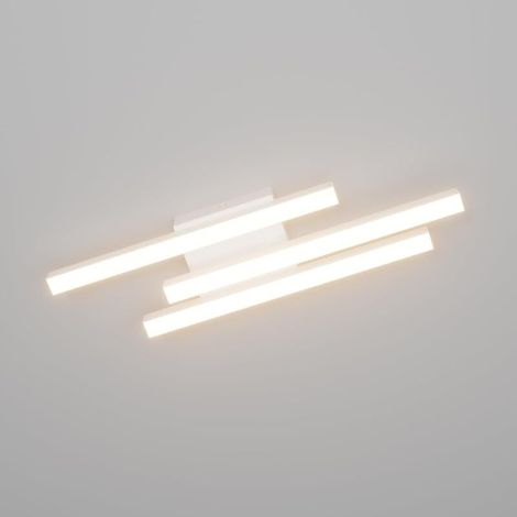 Plafonnier LED 20W 1720 Lumen, Luminaire Plafonnier 3 Barres, Moderne Design Lampe de Plafond pour Chambre Couloir Salon Cuisine, 45 cm, Blanc Chaud 3000K, Blanc (1/5)