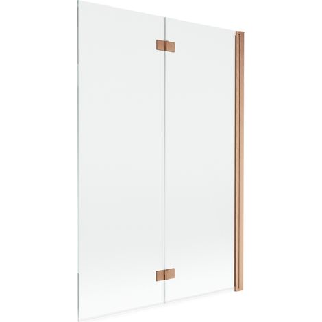 Mexen Mist paroi de baignoire 2 volets droite 120 x 150 cm, transparent, cuivre brossé - 8A9-120-002-65-00-P (1/5)