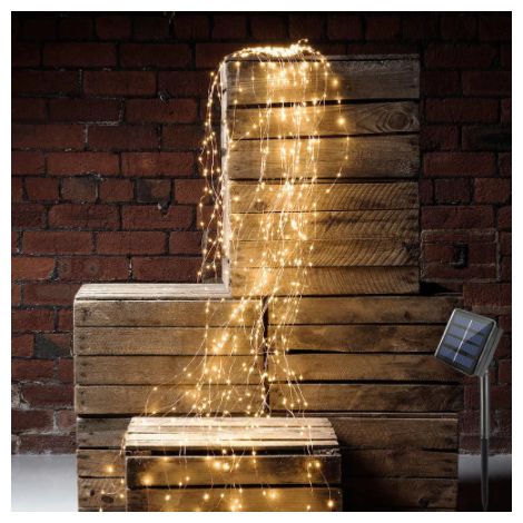 Lichterketten, Solar-Lichterketten für Äste, Kaskaden-Lichterketten, wasserdichte Hänge-Lichterketten, LED-Kupferdraht, Solarleuchten – 100 LEDs