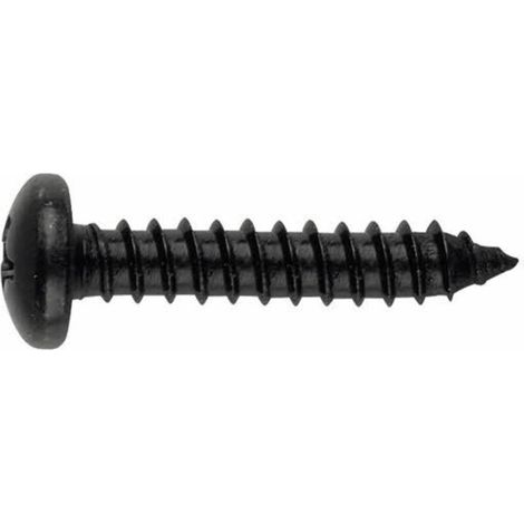 250 vis à tôle PH2, tête bombée 4,8 x 25 mm zingué noir pour tôle et PVC - TZN814825 - Index (1/2)
