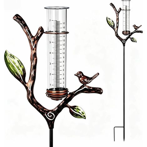 Pluviomètre de Jardin Résistant au Gel avec Piquet et Tube en Plastique (1/5)