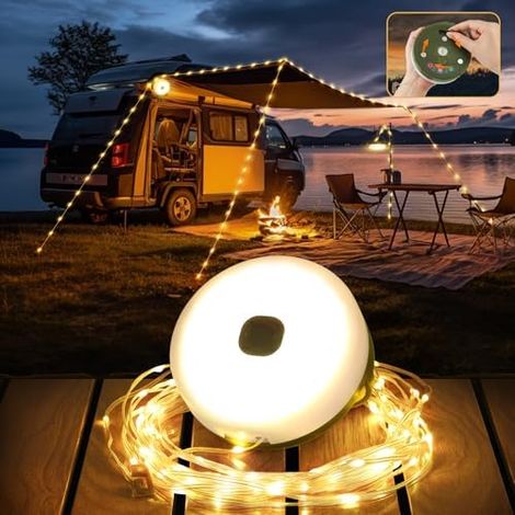 10 m lange, einziehbare 4-in-1-LED-Lichterkette für Camping (1/5)