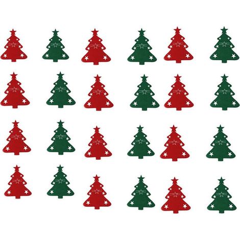 Porte-couverts en feutre 24 pièces, porte-couverts de Noël, porte-couverts en argenterie, sac à couverts, adapté aux cadeaux et décorations de table de couverts de fête de vacances à la maison (1/5)