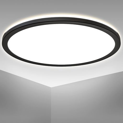 1 Panneau LED Plafond, Lumière Indirecte Blanc Neutre, Dalle Led Noir, Salon Cuisine Chambre, 42x2,9 cm (1/5)