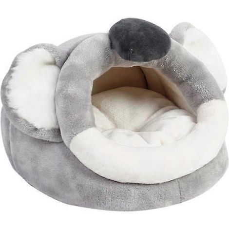 Lit d'hiver en peluche pour hamster nain - Petite maison pour hamster nain - XL - Gris (1/5)