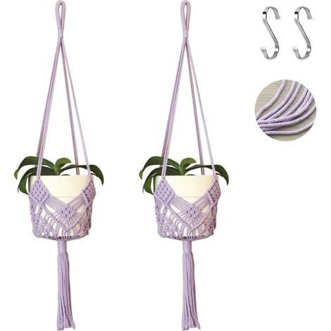 Macetero colgante con diseños,morado,acero (1/5)
