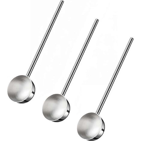 Lot de 3 petit Soup Ladle acier inoxydable métal Deep Cuillère avec Pour bec verseur 2 Oz long poignée Gravy Ladles 10.5 pouce (1/5)