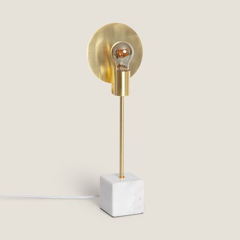 Lampada da Tavolo in Marmo e Metallo Argos Oro (1/5)
