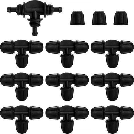 10pcs 4/7mm Drip Irrigation Fittings, Barbed Tee Pipe Connector, Irrigation Hose Connector, Drip Irrigation Connector, for Garden, Lawn (1/5)