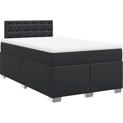 Maison Exclusive - Giroletto a Molle con Materasso Nero 120x190 cm in Similpelle