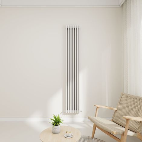 Stech Homes 1800x380mm White Traditional 3 Column Vertical Cast Iron Style Central Heating Radiator