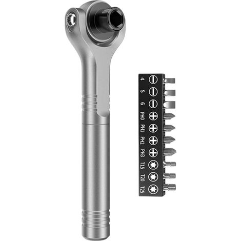 Clé à cliquet 180° avec poignée ergonomique pour espaces restreints (1/5)
