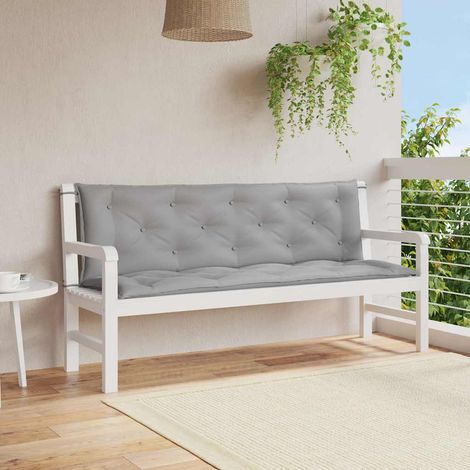 vidaXL Cojín de banco de jardín tela Oxford gris 150x(50+50)x7 cm (1/5)