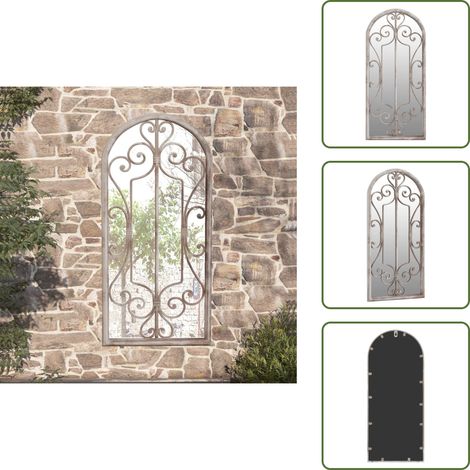 Miroir de jardin Sable 100x45cm Fer pour utilisation extérieure - Miroir De Jardin - Miroir Extérieur - Décoration Jardin - Miroir Design - Miroir Rustique