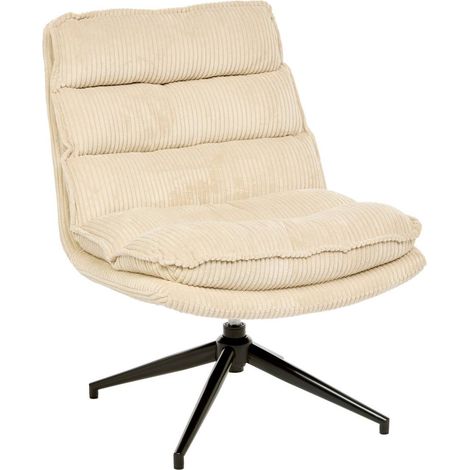 Poltrona girevole in tessuto harper beige l74,5xl64xh87 cm - Atmosphera créateur d'intérieur