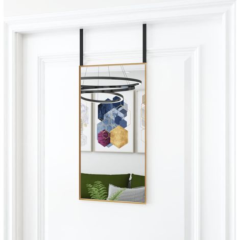 Miroir de porte Doré 30x60 cm Verre et aluminium vidaXL (1/4)