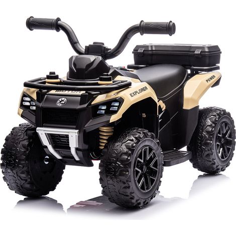 Quad Elettrico per Bambini Safari 6V con Bauletto Posteriore Beige (1/5)