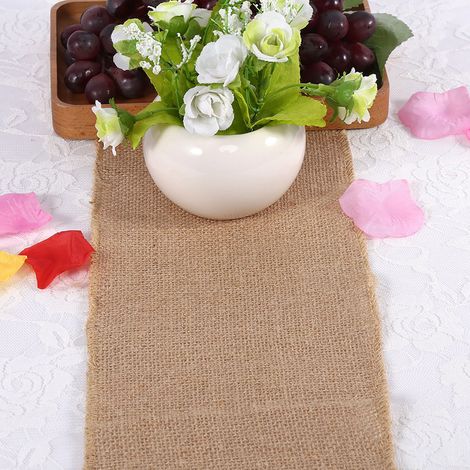 Rustikales Tischset aus natürlichem Juteband, handgefertigt, für Stühle, Hochzeiten, Partys, 15 x 500 cm (1/5)