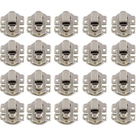 Loquet et targette,Promotion, Boîtes Petite Taille Rétro Fermoir Métal Verrouillage Moraillon Vintage Boîte Porte Coque Coffre Fer Ensemble Loquet Tiroir Antique avec 400 Vis (Argent) (1/4)