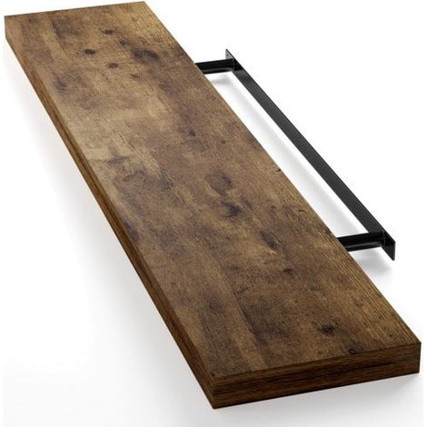 Le Poisson Qui Jardine – Étagère murale flottante 110 cm – MDF chêne foncé – Capacité de charge 15 kg – Fixation invisible pour effet flottant (1/5)