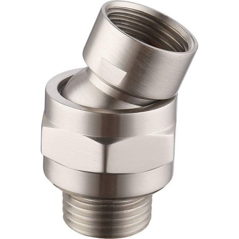 Soffione doccia girevole regolabile in ottone, raccordo girevole, adattatore per doccia, argento, 1,5 x 5,8 cm - AquaForge (1/3)