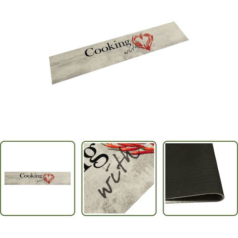 Tapis de cuisine antidérapant - Tapis de cuisine lavable imprimé de piment Cooking 60x300 cm (1/5)