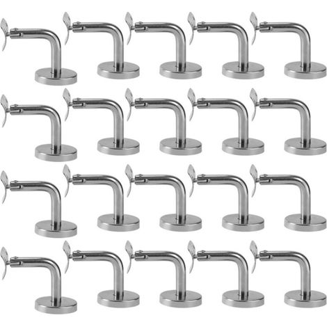 Mains Courantes Supports Muraux 20 Pièces Support de Main Courante, pour la Protection de Sécurité Dans les Cages D'escalier, Couloirs, Salles de Bain Argent (1/5)