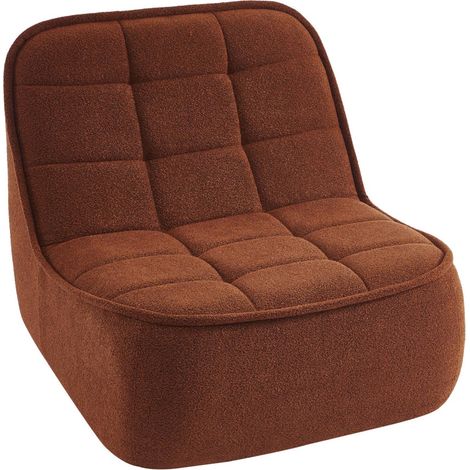 Chauffeuse bouclette texturée 1 place. plusieurs coloris L 93 x P 104 x H 85cm - Boni Bouclette texturée Terracotta (1/5)