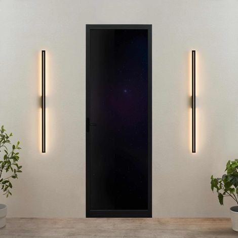 Applique noire long rectangle LED indirect 120 cm IP54 - Noméris