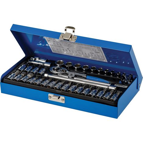 Set Silverline chiavi a bussola 1/4" cricchetto 38 Pezzi + valigetta meccanica (1/5)