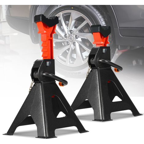 TolleTour 2 Piezas Borriquetas para Coche 3T negras, caballetes regulables 285-430 mm con pasador de seguridad para coche SUV (1/5)