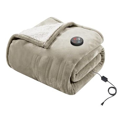 Couverture Chauffante 130x180cm Plaid Chauffant Kaki (1/5)